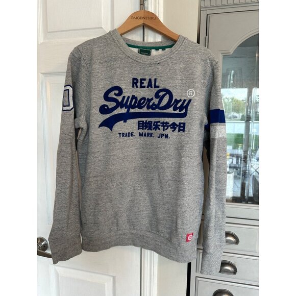 Superdry Vintage Logo Varsity Sweatshirt Men's Medium Preppy - Picture 2 of 12